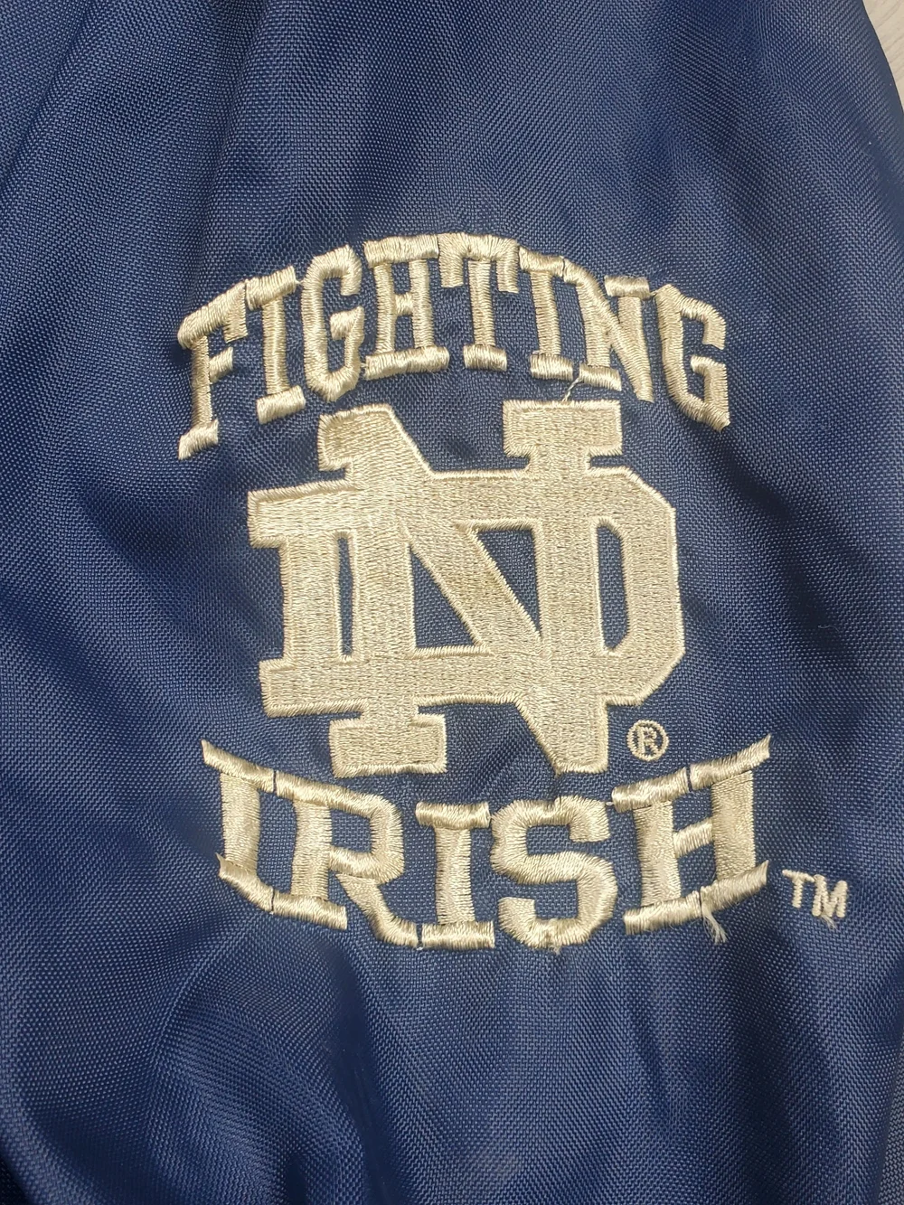 Vintage Starter Notre Dame Fighting Irish Pullover Windbreaker Jacket XXL Blue